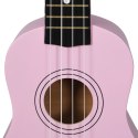 VidaXL Ukulele sopranowe z pokrowcem, dla dzieci, różowe, 21"