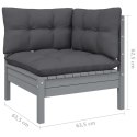 VidaXL 2-osobowa sofa ogrodowa z antracytowymi poduszkami, sosnowa