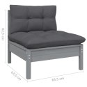 VidaXL 2-osobowa sofa ogrodowa z antracytowymi poduszkami, sosnowa