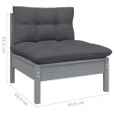 VidaXL 3-osobowa sofa ogrodowa z antracytowymi poduszkami, sosnowa