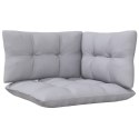 VidaXL 3-osobowa sofa ogrodowa z szarymi poduszkami, drewno sosnowe