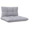 VidaXL 3-osobowa sofa ogrodowa z szarymi poduszkami, drewno sosnowe