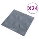 VidaXL Panele ścienne 3D, 24 szt., 50x50 cm, diamentowa szarość, 6 m²