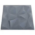 VidaXL Panele ścienne 3D, 24 szt., 50x50 cm, diamentowa szarość, 6 m²