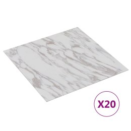 VidaXL Samoprzylepne panele podłogowe, 20 szt., PVC, 1,86 m², białe