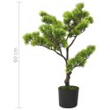 VidaXL Sztuczne bonsai z sosny, z doniczką, 60 cm, zielone