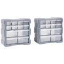 VidaXL Organizery z 12 szufladkami, 2 szt, 26,5x16x26 cm