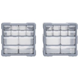 VidaXL Organizery z 12 szufladkami, 2 szt, 26,5x16x26 cm