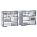 VidaXL Organizery z 12 szufladkami, 2 szt, 26,5x16x26 cm