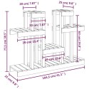 VidaXL Kwietnik, szary, 104,5x25x77,5 cm, lite drewno sosnowe