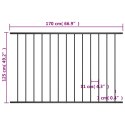 VidaXL Panel ogrodzeniowy, kryta proszkowo stal, 1,7x1,25 m, czarny