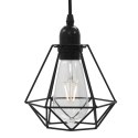 VidaXL Lampa sufitowa, diamentowe klosze, czarna, 3 żarówki E27