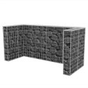 VidaXL Gabion osłonowy na 3 kosze na śmieci, stalowy, 250x100x120 cm