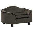 VidaXL Sofa dla psa, ciemnoszara, 67x47x36 cm, pluszowa