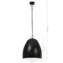 VidaXL Industrialna lampa wisząca, 25 W, czarna, okrągła, 42 cm, E27