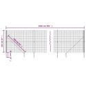 VidaXL Ogrodzenie z siatki, z kotwami, antracytowe, 2,2x25 m