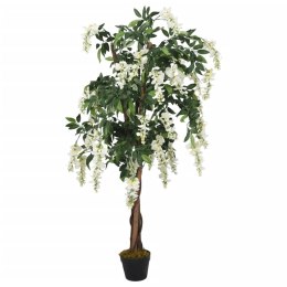 VidaXL Sztuczna wisteria, 1260 liści, 180 cm, zielono-biała