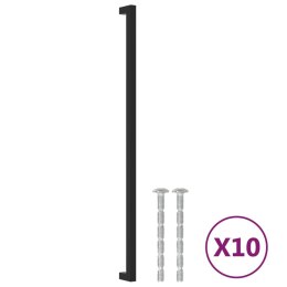 VidaXL Uchwyty do szafek, 10 szt., czarne, 480 mm, stal nierdzewna