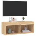 VidaXL Szafka TV z oświetleniem LED, dąb sonoma, 80x30x30 cm