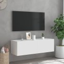 VidaXL Ścienna szafka TV z LED, biała, 100x35x31 cm