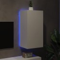 VidaXL Ścienna szafka TV z LED, biała, 40,5x35x80 cm