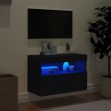 VidaXL Ścienna szafka TV z LED, czarna, 60x30x40 cm