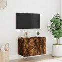 VidaXL Ścienna szafka TV z LED, przydymiony dąb, 60x35x41 cm