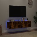 VidaXL Ścienne szafki TV z LED, 2 szt., przydymiony dąb, 60x35x31 cm