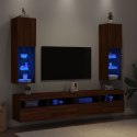 VidaXL Szafki TV, z LED, 2 szt., brązowy dąb, 30,5x30x102 cm