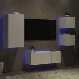 VidaXL 5-częściowy zestaw mebli TV z LED, biały