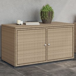 VidaXL Szafka ogrodowa, beżowa, 110x55x60,5 cm, polirattan