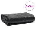 VidaXL Plandeka, czarna, 5x5 m, 600 g/m²