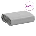 VidaXL Plandeka, szara, 4x7 m, 650 g/m²