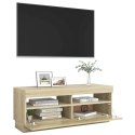 VidaXL Szafka TV z oświetleniem LED, dąb sonoma, 100x35x40 cm