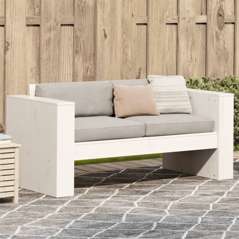 VidaXL Sofa ogrodowa, 2-osobowa, biała, 134x60x62 cm, drewno sosnowe