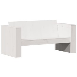 VidaXL Sofa ogrodowa, 2-osobowa, biała, 134x60x62 cm, drewno sosnowe