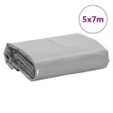 VidaXL Plandeka, szara, 5x7 m, 650 g/m²