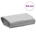 VidaXL Plandeka, szara, Ø 2,4 m, 650 g/m²