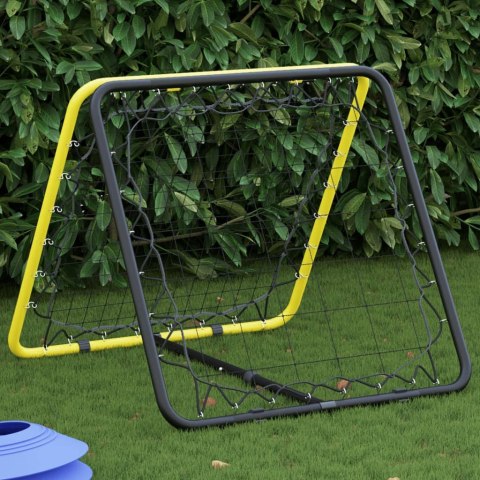 VidaXL Rebounder piłkarski, dwustronny, regulowany, żółto-czarny, stal