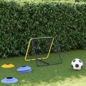 VidaXL Rebounder piłkarski, dwustronny, regulowany, żółto-czarny, stal