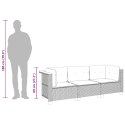 VidaXL 3-osobowa sofa ogrodowa z poduszkami, szara, polirattan