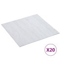 VidaXL Samoprzylepne panele podłogowe, 20 szt., PVC, 1,86 m², białe