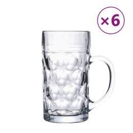 VidaXL Kufle do piwa ze szklanym uchwytem, 6 szt., 1000 ml