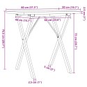 VidaXL Stół jadalniany z nogami w kształcie litery X, 80x50x75,5 cm