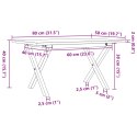 VidaXL Stolik kawowy z nogami w kształcie litery X, 80x50x40 cm