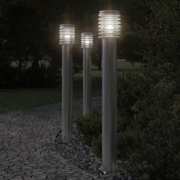 VidaXL Lampa ogrodowa na słupku, srebrna, 100 cm, stal nierdzewna