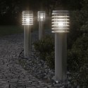 VidaXL Lampa ogrodowa na słupku, z gniazdkiem, srebrna, 60 cm, stal