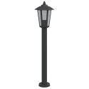 VidaXL Lampy ogrodowe na słupku, 3 szt, czarne, 80 cm, stal nierdzewna