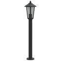 VidaXL Lampy ogrodowe na słupku, 3 szt, czarne, 80 cm, stal nierdzewna