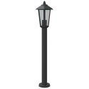 VidaXL Lampy ogrodowe na słupku, 3 szt, czarne, 80 cm, stal nierdzewna